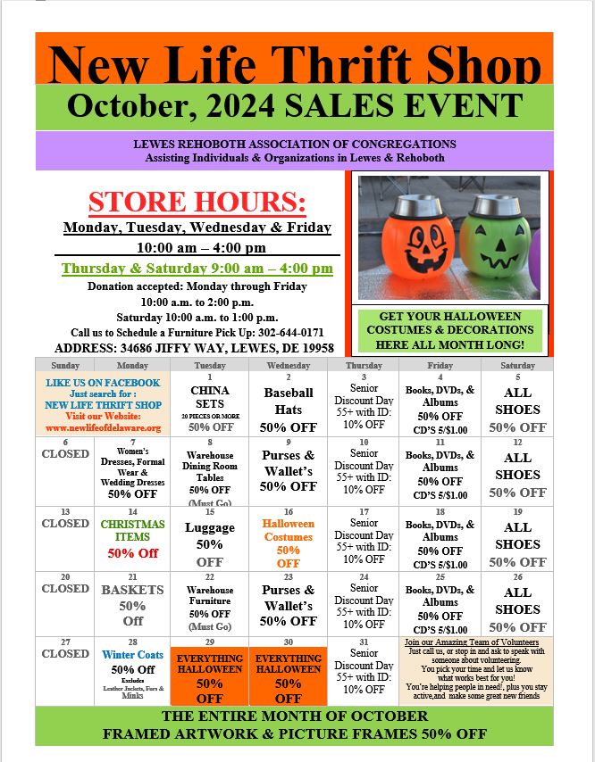 October Sales Calendar 2024