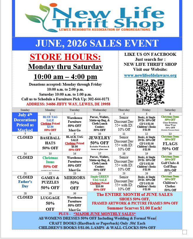 June 2026 NLTS Sales Calendar
