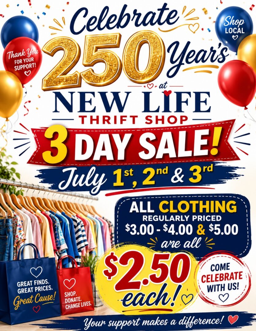 Flyer 250 Years Sale